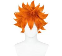 AYIMEIS Hinata Shoyo Cosplay Peluca Naranja 30cm Disfraz de Anime Haikyuu Hinata Shoyo Wig Navidad Halloween Carnaval Fiesta Etapa Rendimiento Accesorios Peluca Anime Adulto
