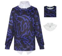 AYIMEIS Hombre Disfraz de Anime Baby Top Azul y Cuello Disfraz de Anime Demonio Cazador Costume Boy Grupo Baby Cosplay Uniforme Navidad Halloween Carnaval Fiesta Disfraces Adultos XS-3XL