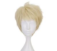 AYIMEIS Kei Tsukishima Cosplay Peluca Rubia Disfraz de Anime Haikyuu Tsukishima Kei Wig Navidad Halloween Carnaval Fiesta Etapa Rendimiento Accesorios Peluca Anime Adulto
