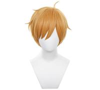 AYIMEIS Miya Atsumu Cosplay Peluca Naranja Negro 30cm Disfraz de Anime Haikyuu Atsumu Miya Wig Navidad Halloween Carnaval Fiesta Etapa Rendimiento Accesorios Peluca Anime Adulto