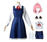 AYIMEIS Mujer Disfraz de Anya con Peluca Anime Spy X Family Cosplay Costume Anya Forger Uniforme Completo Navidad Halloween Carnaval Cosplay Fiesta Traje para Adulto S-3XL