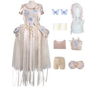 AYIMEIS Mujer Disfraz de Enid Sinclair con Peluca Vestido de Baile Rosa Miércoles Season 2 Enid Sinclair Cosplay Vestido de Noche Elegante Navidad Halloween Carnaval Fiesta Costume Adulto XS-3XL