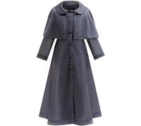 AYIMEIS Niña Disfraz de Miércoles Addams Abrigo Largo Negro Miércoles Season 2 Cosplay Costume Vestido de Gótico Navidad Halloween Carnaval Fiesta Etapa Rendimiento Disfraces Chica 110-160