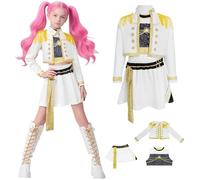 AYIMEIS Niña Disfraz de Mira Completo Disfraz de Anime Demonio Cazador Costume Girl Group Mira Cosplay Uniforme Blanco Navidad Halloween Carnaval Fiesta Etapa Rendimiento Disfraces Niños 100-160