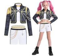 AYIMEIS Niña Disfraz de Rumi Completo Disfraz de Anime Demonio Cazador Costume Girl Group Rumi Cosplay Uniforme Negro Navidad Halloween Carnaval Fiesta Etapa Rendimiento Disfraces Niños 100-160