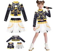 AYIMEIS Niña Disfraz de Zoe Completo Disfraz de Anime Demonio Cazador Costume Girl Group Zoe Cosplay Uniforme Negro Navidad Halloween Carnaval Fiesta Etapa Rendimiento Disfraces Niños 100-160