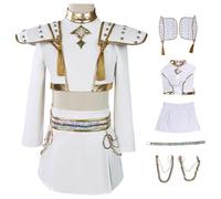 AYIMEIS Niña Disfraz de Zoe Completo Disfraz de Anime Demonio Cazador Costume Girl Group Zoe Cosplay Uniforme Blanco Navidad Halloween Carnaval Fiesta Etapa Rendimiento Disfraces Niños 110-150