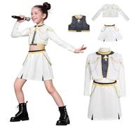 AYIMEIS Niña Disfraz de Zoe Completo Disfraz de Anime Demonio Cazador Costume Girl Group Zoe Cosplay Uniforme Blanco Navidad Halloween Carnaval Fiesta Etapa Rendimiento Disfraces Niños 100-160