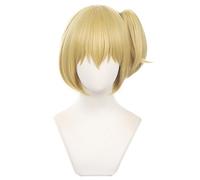 AYIMEIS Yachi Hitoka Cosplay Peluca Rubia 32cm Disfraz de Anime Haikyuu Hitoka Yachi Wig Navidad Halloween Carnaval Fiesta Etapa Rendimiento Accesorios Peluca Anime Adulto