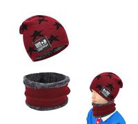Ayizhiniu Juego de Bufanda y Gorro Niño, Gorro de Invierno para Niños Gorro de Punto Cálido Bufanda Circula, Gorra Bufanda de Punto con Forro de Lana, Aplicable Niño Invierno Exterior (C)