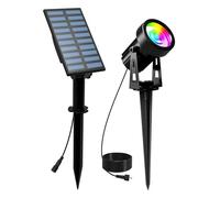 AYJYZHIAG 1/2/4 luces RGB, luz LED Solar for exteriores, foco, for jardín, lámpara de césped IP65 for, decorativas for festivales(2 Llights)