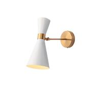 AYJYZHIAG Lámpara de pared nórdica moderna for pasillo, mesita noche, sala estar, dormitorio, arte del hierro, aplique ajustable con Base E27(White)