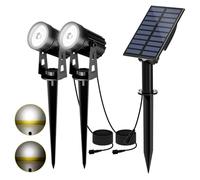 AYJYZHIAG Luz LED Solar de 3000K/6000K/RGB, foco for exteriores, luz for jardín, pared impermeable IP65 for(Cold White 2)