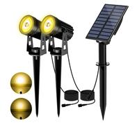 AYJYZHIAG Luz LED Solar de 3000K/6000K/RGB, foco for exteriores, luz for jardín, pared impermeable IP65 for(Warm White 2)