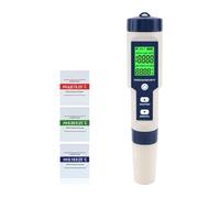 AYJYZHIAG Medidor de pH Digital 7 en 1, medidor Calidad del Agua Alta precisión, pH/ORP/EC/Temp/Salt/SG/TDS, for Potable(4PCS 5IN1)