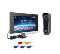 AYJYZHIAG Sistema de videoportero inalámbrico WiFi, Timbre Portero 1080P, Pantalla táctil IPS 7 Pulgadas, desbloqueo Tarjeta identificación, detección Movimiento(H-R6-P202BD-M503BA-B)