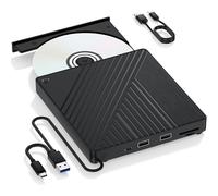 AYJYZHIAG Unidad Externa 5 en 1 USB 3.0 y USB-C, Lector de DVD/CD con 2 Puertos USB-A Tarjetas SD/TF for portátiles, PC Mac