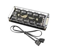 AYKHDS Hub divisor ARGB, hub de ventilador ARGB de 3 pines, concentrador divisor ARGB de PC de 5 V, cable de extensión de placa base ARGB direccionable de 11 puertos para ventilador y luz