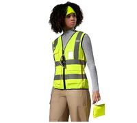 AYKRM chaleco de reflectantes alta visibilidad trabajo Amarillo s cremallera seguridad bolsillos