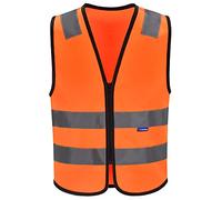 AYKRM Chalecos de seguridad Alta Visibilidad Cremallera Reflectante Naranja Fluo