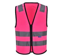 AYKRM Chalecos de seguridad Alta Visibilidad Cremallera Reflectante Rosa
