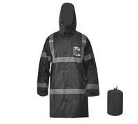AYKRM Chaqueta Impermeable 4XL Chubasquero De Alta Visibilidad Traje de lluvia de seguridad para hombres Negro