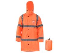 AYKRM Chaqueta Impermeable Chubasquero De Alta Visibilidad Traje de lluvia de seguridad para hombres Naranja