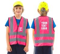 AYKRM Logotipo impreso personalizado Escuela niños chaleco de alta visibilidad niños alta visibilidad chaleco de seguridad reflectante alta visibilidad niño hi vis chaleco