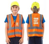 AYKRM Logotipo impreso personalizado Escuela niños chaleco de alta visibilidad niños alta visibilidad chaleco de seguridad reflectante alta visibilidad niño hi vis chaleco