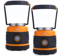 AYL Linterna LED de 1800 LM - Linterna Pilas con 4 Modos de Luz - Lámpara Camping, Senderismo, Pesca - Linterna Potente para Emergencias, Apagones, Tormentas y Supervivencia - 2 Pack