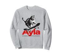 AYLA - Bonito nombre de chica con gato y monopatín Sudadera