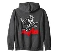 AYLA - Bonito nombre de chica con gato y monopatín Sudadera con Capucha
