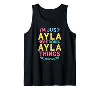 Ayla Here Doing Ayla Things Funny Ayla Nombre Camiseta sin Mangas