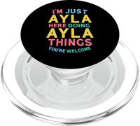 Ayla Here Doing Ayla Things Funny Ayla Nombre PopSockets PopGrip para MagSafe