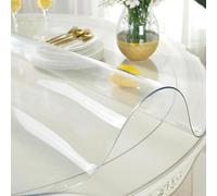 AYLFBFU 40cm Mantel Mesa Redonda, Anti Escaldado, Aislamiento Térmico, Protector Mesa Escritorio Transparente Personalizable Hule Mesa Redonda para Comedor/Cocina, Transparente 1.5mm