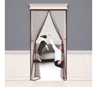 AYLFBFU Marrón Mosquitera Puerta 70x180cm, Malla Ultrafina, Transpirable Anti-Mosquitos Mosquiteras Puertas Magneticas Kit Automontaje, Mosquitera de Puerta para Puerta Exterior, de Balcón/Patio