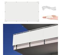 AYLFBFU Pantalla para Balcón Protección de Privacidad 70x350cm, 165 g/m² Densidad HDPE UV Protección Revestimiento del Balcón con Ataduras de Cables para Vallas de Jardín, Terraza, Balcón, Blanco
