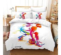 AYMAING Juego De Funda NóRdica 200 X 200 Cm Baloncesto Slam Dunk Sport Style 3D Funda NóRdica Y Funda De Almohada Premium Ropa De Cama para NiñOs Ropa De Cama para Hombres Y NiñOs