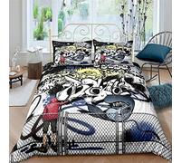 AYMAING Kinder Kids Juego De Camas De Pared De Graffiti Sreet Art Design Juego De Cama Suave Microfibra Hiphop Style Funda NóRdica con 2 Fundas De Almohada 3 Piezas 135x200 Cm 50x75 Cm,