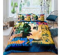 AYMAING Kinder Kids Juego De Camas De Pared De Graffiti Sreet Art Design Juego De Cama Suave Microfibra Hiphop Style Funda NóRdica con 2 Fundas De Almohada 3 Piezas 155x220 Cm + 50x75 Cm
