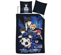 Aymax Blue Lock - Juego de cama para cama (140 x 200 cm, funda de almohada de 63 x 63 cm), color azul