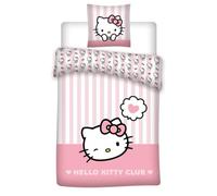 Aymax Hello Kitty - Juego de funda nórdica de 135 x 200 cm y funda de almohada de 80 x 80 cm, 100% algodón