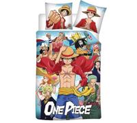 Aymax Juego de cama de una pieza, reversible, 100% algodón, funda nórdica de 140 x 200 cm y funda de almohada de 65 x 65 cm