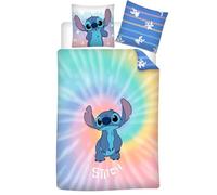 AYMAX Juego de cama Disney Stitch 1 persona, funda nórdica reversible de 140 x 200 cm + funda de almohada de 65 x 65, polialgodón