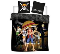 Aymax Juego de Cama Doble One Piece 2 Personas, Funda Nórdica Negra Reversible 240x220 cm + 2 Fundas de Almohada 65x65 cm, Policotón