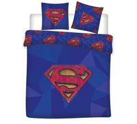 Aymax - Juego de cama doble Superman, 2 personas, funda nórdica reversible de 240 x 220 cm y 2 fundas de almohada de 65 x 65 cm, color azul, polialgodón