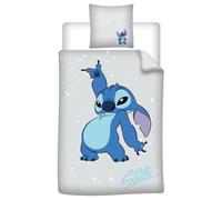 aymax - Juego de cama Stitch, funda nórdica de 140 x 200 cm, funda de almohada de 65 x 65 cm (Stitch Gris)