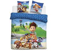 Aymax La Patrulla Canina - Juego de cama de 2 personas 200 x 200 cm + 2 | Funda nórdica de microfibra, reversible 2 en 1, certificado Oeko-Tex, licencia Nickelodeon, Chase, Marshall, Stella