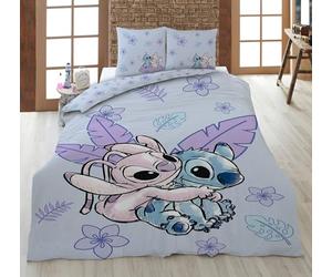 Aymax Lilo und Stitch - Juego de cama reversible (2 piezas, 135 x 200 cm, 100% algodón)