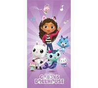 Aymax Sprl Gabby's Dollhouse - Toalla de playa ultrasuave para niños, toalla de baño grande 70 x 140 cm, algodón 100% para niñas y niños, natación, ducha, piscina y más